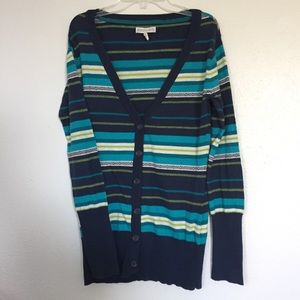 Aeropostale | cardigan, v-neck, button, blue green